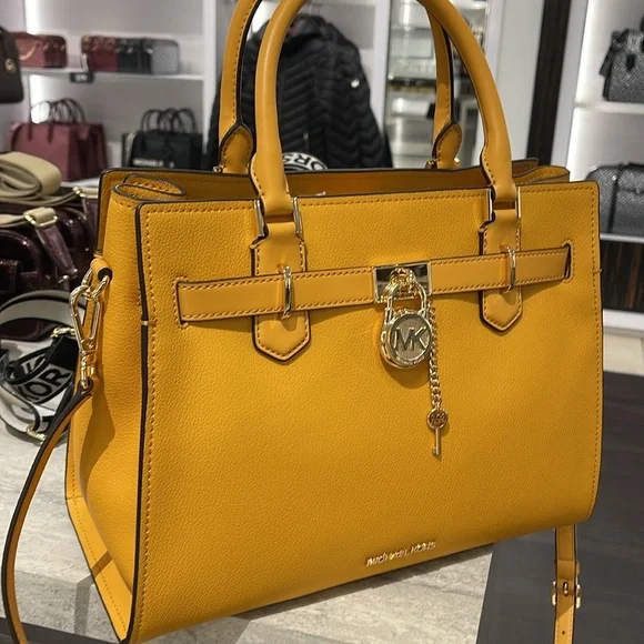 MICHAEL KORS HAMILTON MEDIUM SATCHEL
COLOR: GOLDEN ROD
NWT - Picture 1 of 16